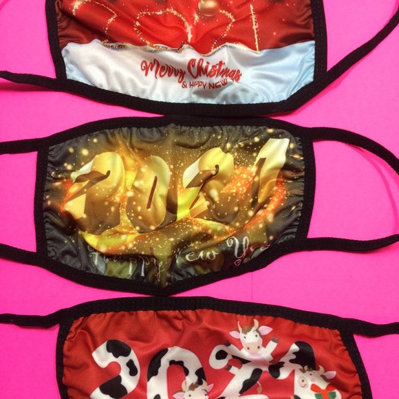 Happy New Years Eve 2021 Face Masks Holidays Party - Picture 5 of 14